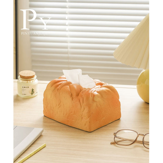 Toast Bread Tissue Box, Creative Decorative Storage Holder, Car Tissue Dispenser, Gift for Car or Living Room Décor