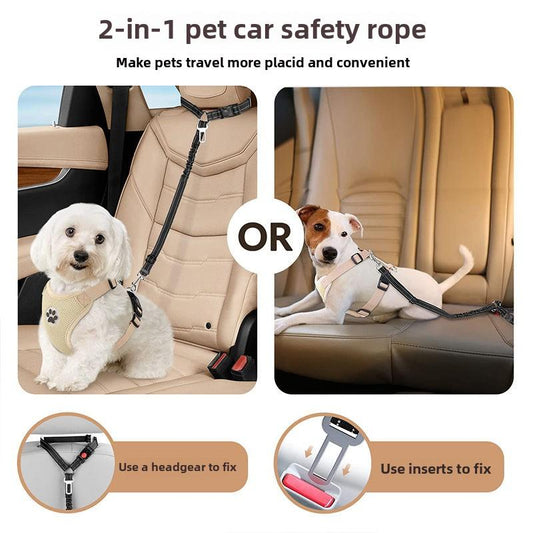 Dog Seat Belt, Pet Car Safety Harness, Adjustable Seat Belt for Dogs and Cats, Car Restraint Seatbelt for Pets